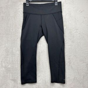 Athleta Womens Stealth Capri Crop Stretch Black Athletic Workout Leggings Sz M